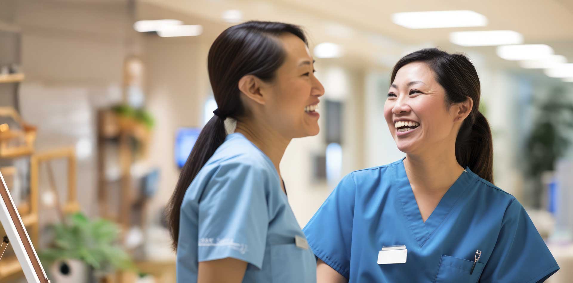 two nurses smiling
